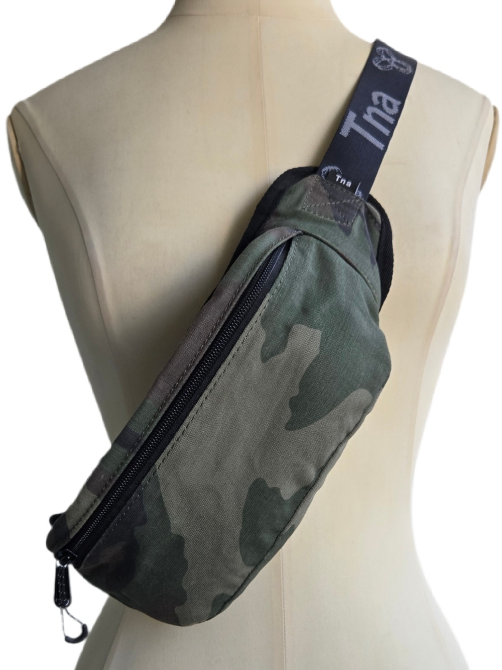 TNA Camouflage Bumbag Sling Bag in Camo Green